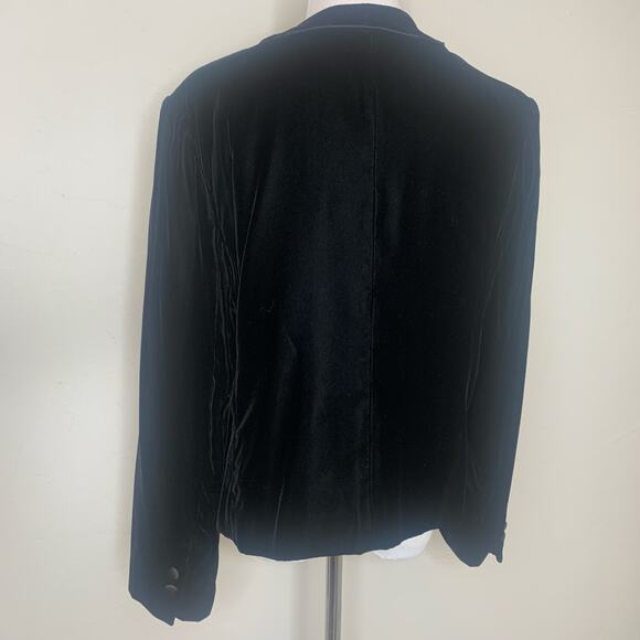 Vintage Black Velvet Blazer Formal Medium Large Goth Whimsygoth - Picture 2 of 10